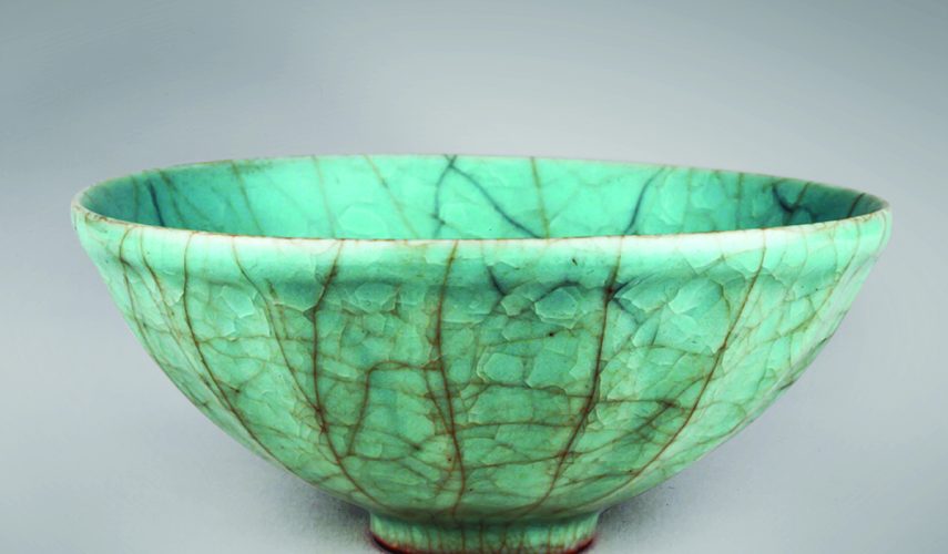 Celadon bowl, Sung Dynasty, heavily crazed
